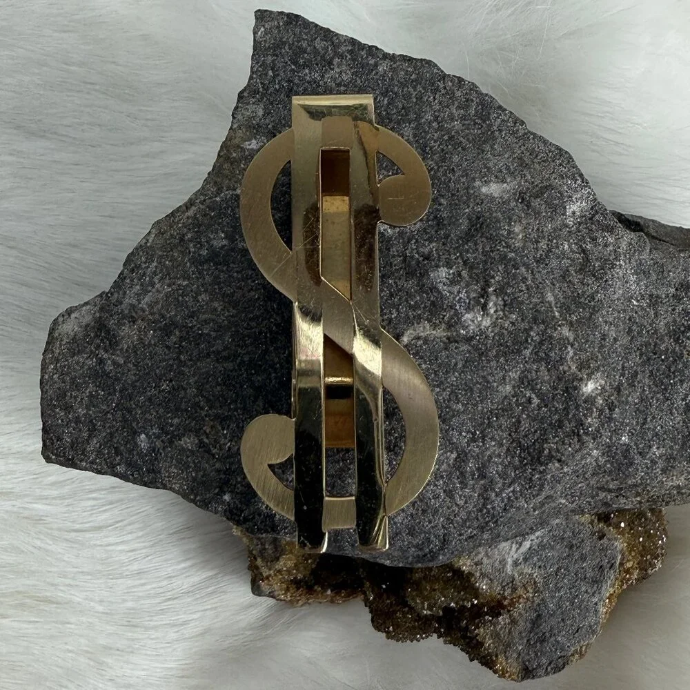 Gold Tone Dollar Sign Money Clip 2